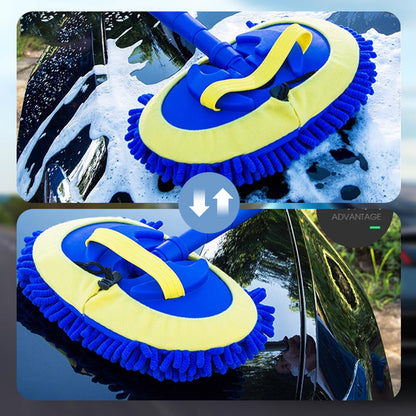 🚗 🧽 Durable Aluminum Long Handle Telescopic Car Wash Mop – Soft Microfiber, Scratch-Free & Adjustable Length ✨