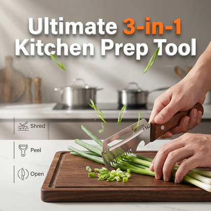 🥒 3-in-1 Scallion Shredder & Peeler – Fast, Efficient & Must-Have Kitchen Tool ✨🍴