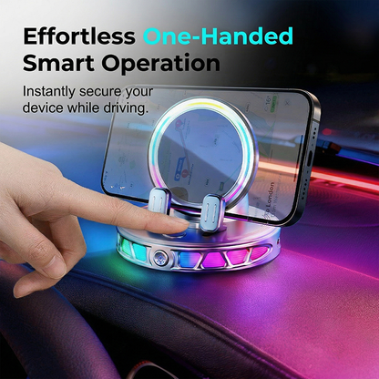 📱 RGB Car Phone Mount ✅ Auto-Clamping & Wireless Charging | Safe One-Hand Driving 🚗