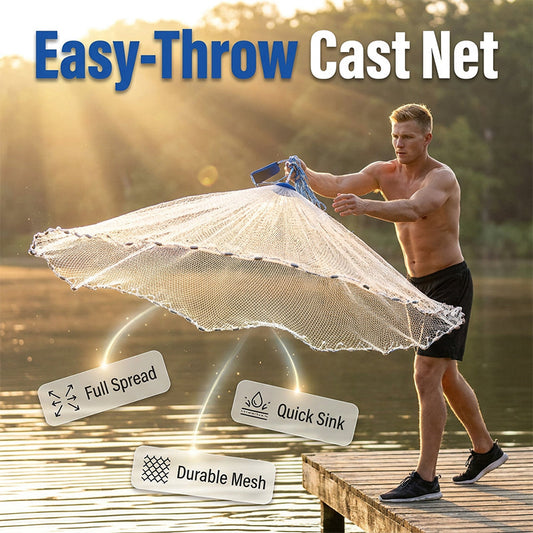 🎣 Easy-Throw Cast Net – Fast-Sinking Weighted Mesh for Freshwater & Saltwater Fishing 🐟