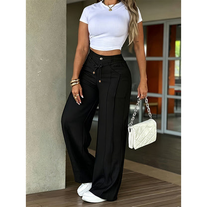 👖Women's High-Waisted Straight Leg Trousers
