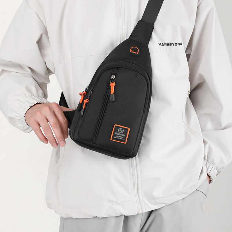 🎒✨ Waterproof Multi-pocket Crossbody Sling Bag – Organized Storage, Adjustable Strap, Headphone Jack 🌧️