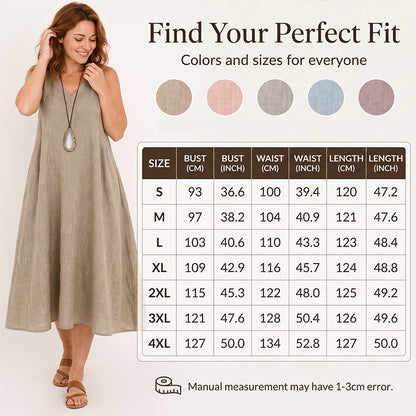Women's Sleeveless V-Neck Maxi Dress