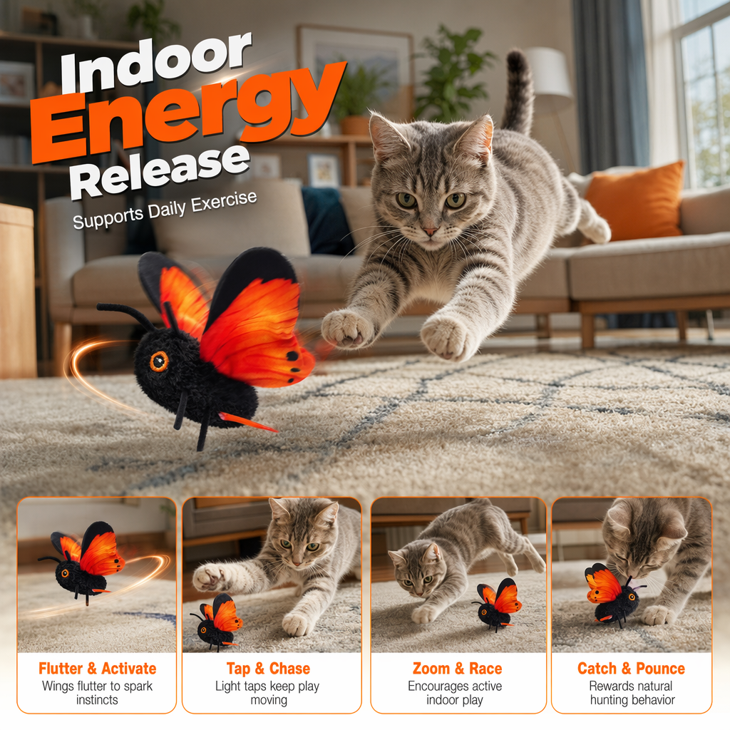🐱😺Smart Sensing Flapping Butterfly Toy Interactive Cat🐾