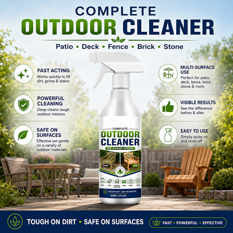 🌿 Outdoor Surface Cleaner Spray, Fast Acting Stain Remover for Patio, Wooden Furniture & Outdoor Surfaces
