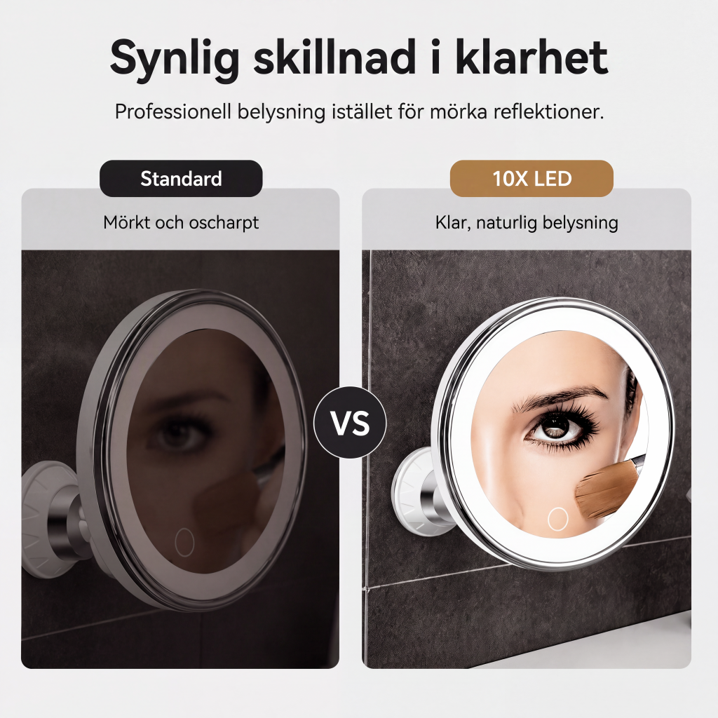 💄10x Magnifying Makeup Mirror with LED Light and Suction Cup – Perfect for Flawless Makeup and Skincare 🔍✨