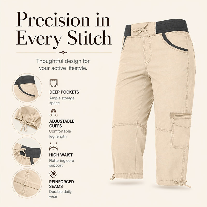 Limited-Time Offer⏰️High-Waist Cargo Capris – Lightweight & Functional Design