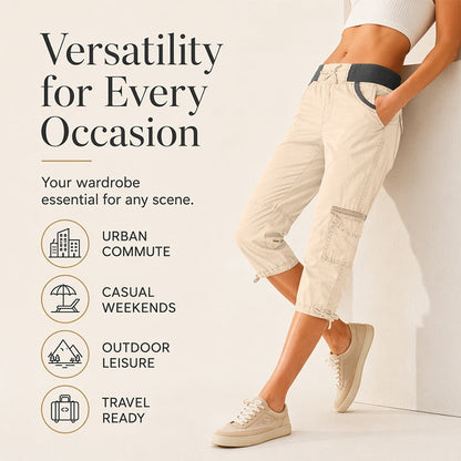 Limited-Time Offer⏰️High-Waist Cargo Capris – Lightweight & Functional Design