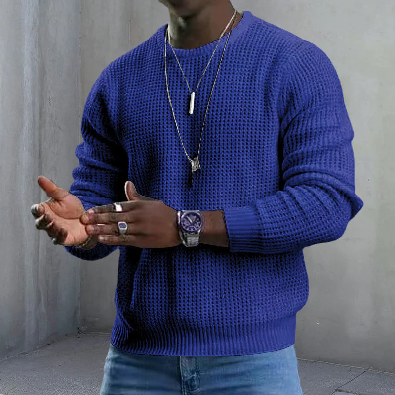 🎁JMIERR Men’s crew-neck jumpers – soft, relaxed jumpers, classic long-sleeved jumpers with ribbed hems