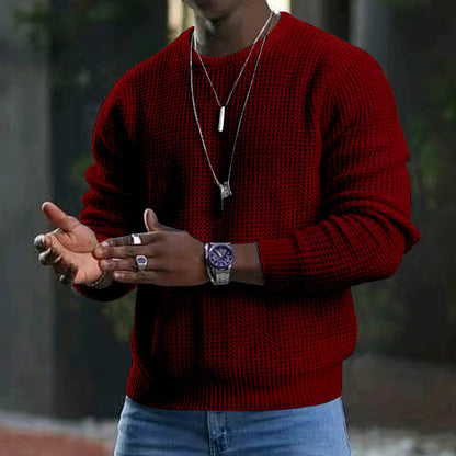 🎁JMIERR Men’s crew-neck jumpers – soft, relaxed jumpers, classic long-sleeved jumpers with ribbed hems