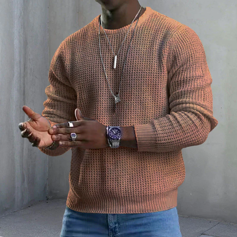 🎁JMIERR Men’s crew-neck jumpers – soft, relaxed jumpers, classic long-sleeved jumpers with ribbed hems