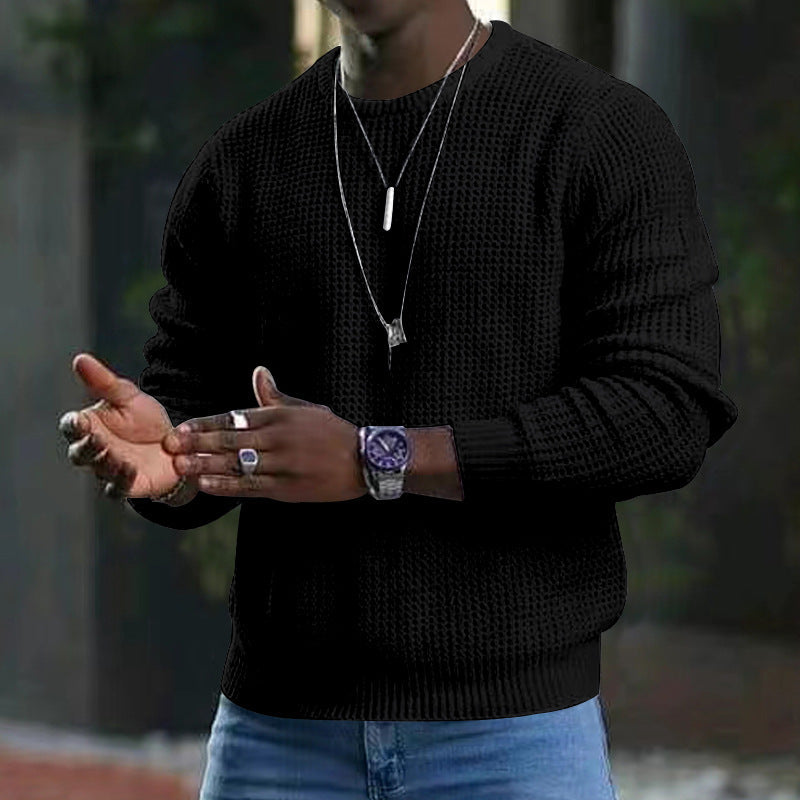 🎁JMIERR Men’s crew-neck jumpers – soft, relaxed jumpers, classic long-sleeved jumpers with ribbed hems