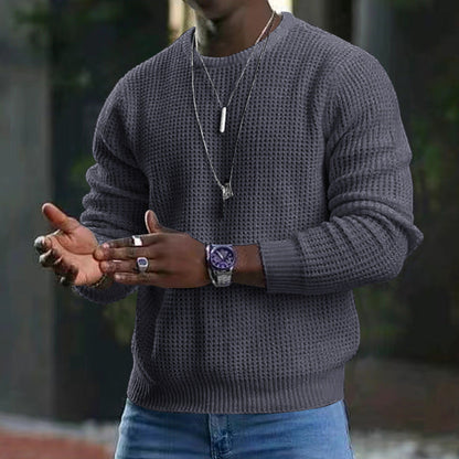 🎁JMIERR Men’s crew-neck jumpers – soft, relaxed jumpers, classic long-sleeved jumpers with ribbed hems