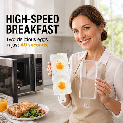 Fast Microwave 2-Well Egg Cooker