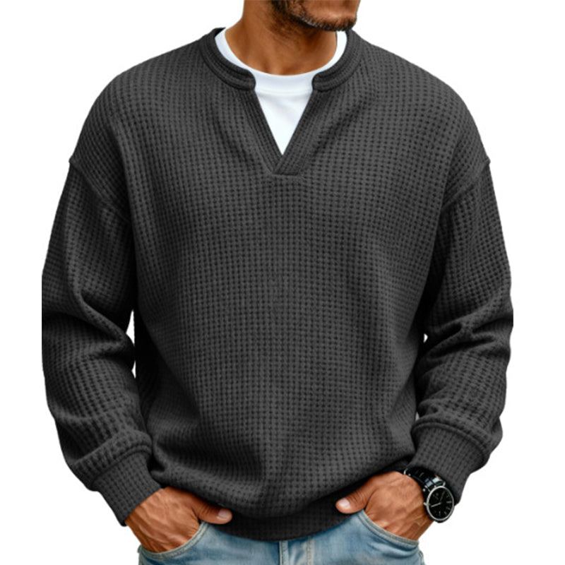 👕 Layered Comfort Waffle Tee – Textured, Relaxed & Effortlessly Put-Together