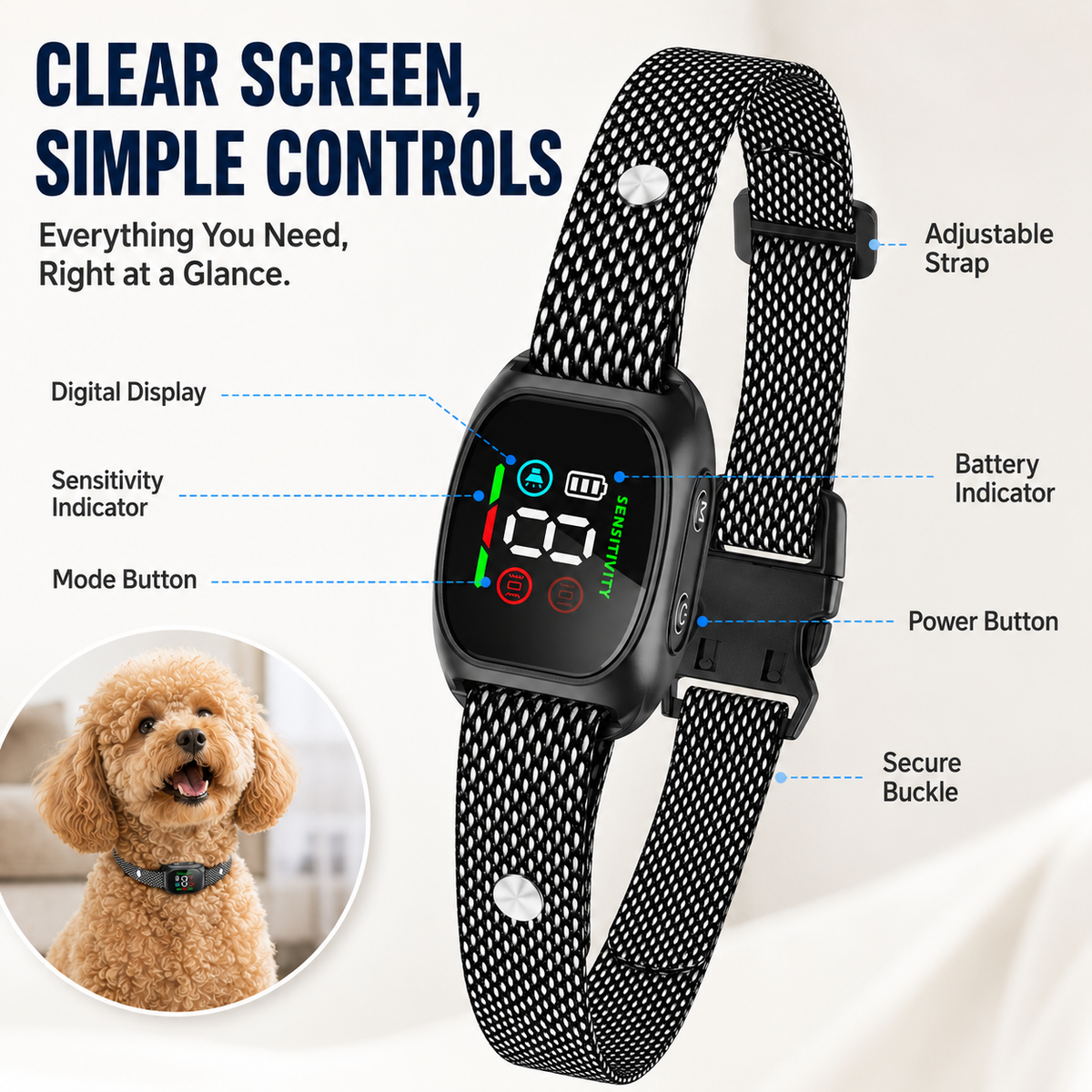 🐕🐾 Anti Bark Collar – Smart anti‑false triggering filters out other barks. IP67 waterproof & USB rechargeable – worry‑free training anywhere! 💦✅