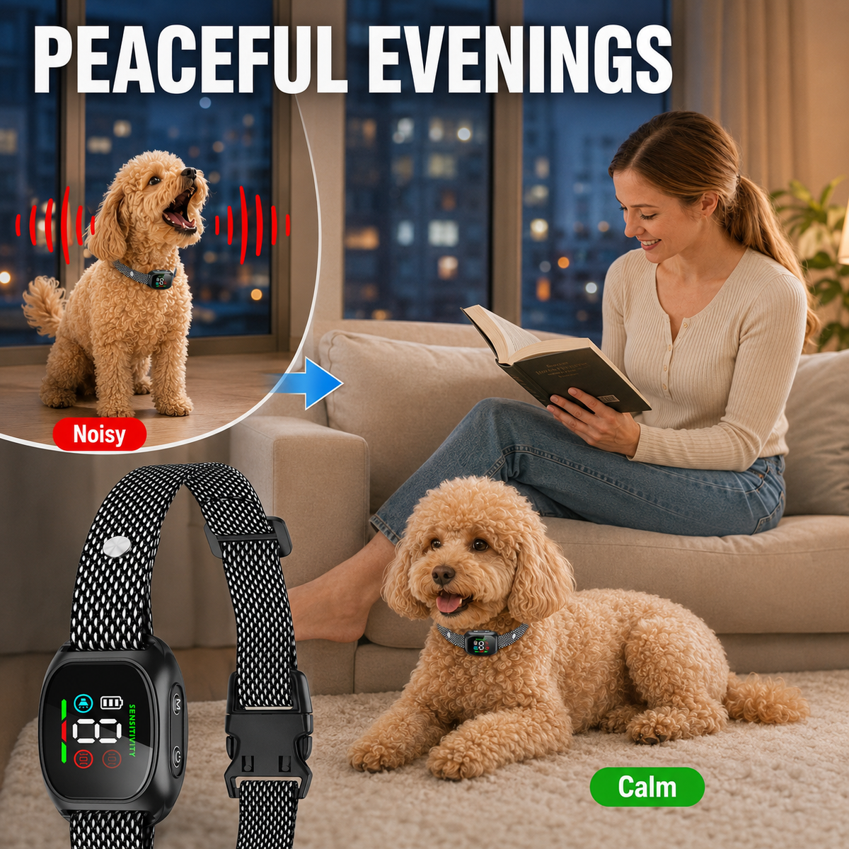 🐕🐾 Anti Bark Collar – Smart anti‑false triggering filters out other barks. IP67 waterproof & USB rechargeable – worry‑free training anywhere! 💦✅
