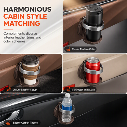 🚗 LIMITED-TIME 50% OFF! 🥤 Foldable Car Door Drink Holder – Multi-Purpose, Clip-On, Faux Leather ✨