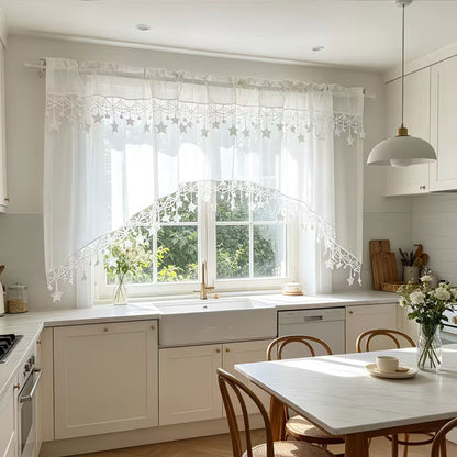 ⏳Limited-time 50% off💥Versatile Country Style Curtain with Star Lace Trim⭐️