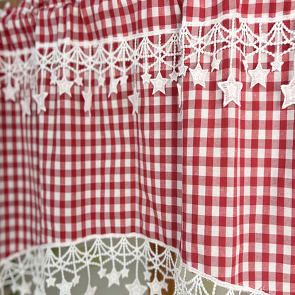 ⏳Limited-time 50% off💥Versatile Country Style Curtain with Star Lace Trim⭐️