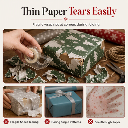 🎄🐮 Reversible Christmas Highland Cow Gift Wrapping Paper Roll – Thick Tear‑Resistant Craft Paper, 2 Festive Designs in 1 Roll (43cm×5m) 🎁