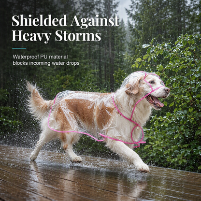 🌧️ Transparent Waterproof Dog Raincoat – XS to 8XL