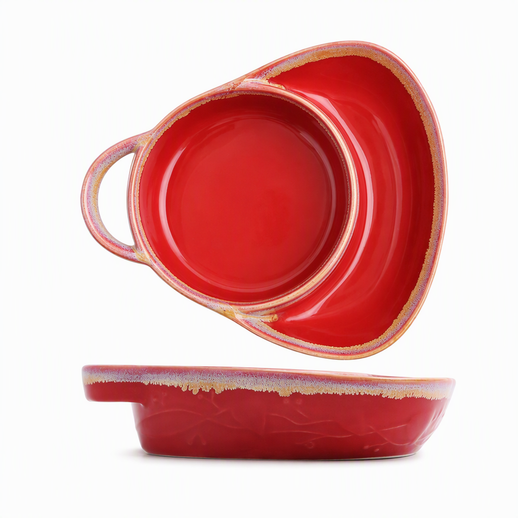 🍲 Retro Ceramic Divided Baking Dish – Vintage Style, Dual Compartments & Elegant Dining for Every Occasion ❤️