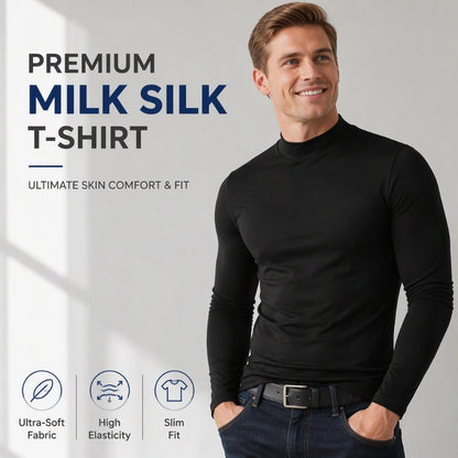 👕 Streamlined Silhouette, Comfortable Neck Coverage | Men's Slim Fit Mock Turtleneck Top